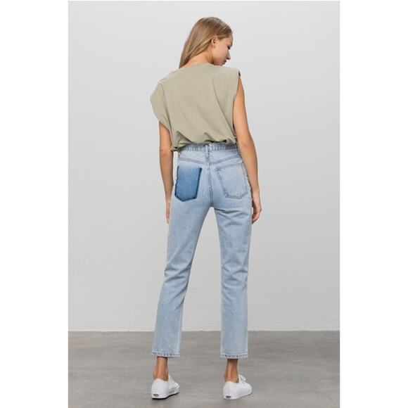 Insane Gene USA Medium Wash Size 11 High Waist Ripped Tapered Jeans - Picture 4 of 8